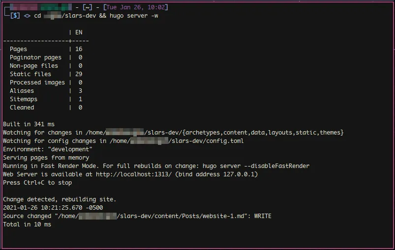 Hugo Web Server